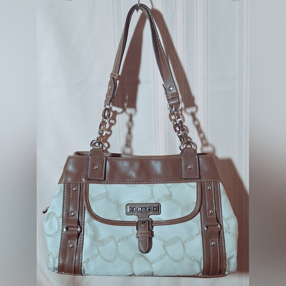 Coach Handbags - CHAPS Tan and Cream Shoulder Bag